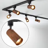 LumenXL 1-fase railsysteem set van 3 meter met Loek spots, zwart walnoot houtlook