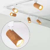 LumenXL 1-fase railsysteem set van 3 meter met Loek spots en mahonie houtlook