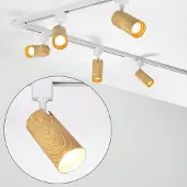 LumenXL 1-fase railsysteem set van 3 meter met Loek spots en eiken houtlook