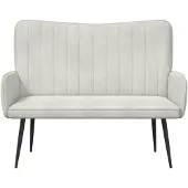vidaXL 2-Zits Sofa Crèmekleurig 115 x 61 x 87 cm fluweel