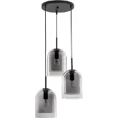 Lyora Hanglamp Velor 3-lichts zwart rond