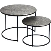 Wohnling Bijzettafelset zilver aluminium 60x60 cm - WL7.345