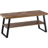 Wohnling Salontafel 100x40x41 cm, bruin, met visgraatmotief, rechthoekige salontafel voor de woonkamer, moderne lounge-tafel met opbergruimte
