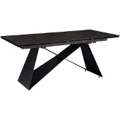 Wohnling Eettafel 180-260 cm, uitschuifbaar, keramisch glas, zwart, grote design keukentafel, rechthoekig, extravagante eettafel