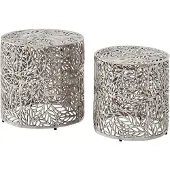 Wohnling Bijzettafelset zilver aluminium 41x41 cm - WL7.369