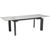 Wohnling Eettafel 180x95x77 cm, keramisch glas, witte eettafel met marmerlook, uitschuifbaar tot 240 cm, grote glazen eettafel voor de eetkamer