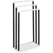 Idimex Handdoekhouder KUNO met 3 stangen, zwart/wit
