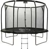 Axi Houston Ronde Trampoline met Net Ø 305 cm in Zwart | Onground trampoline 10ft voor Kinderen met Beschermrand, Ladder & Net | Voor Tuin / Buiten | Springoppervlak: 305 cm