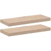vidaXL Wandschapppen 2 st 60x23,5x4 cm bewerkt hout