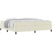 vidaXL Bedframe met matras Crème 200 x 200 cm Stof