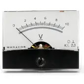 Monacor 0290520 PM-2/10V PM-2/10V draaispul-inbouwinstrument, 10 V. Draaispoel