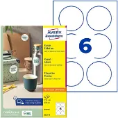 Avery Zweckform ronde etiketten, diameter 80 mm, wit, permanent klevend, 60 etiketten, 10 vellen - 2 stuks