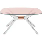 Kartell Blast Tafel 80x80 cm | Pink-Crystal-Bronze