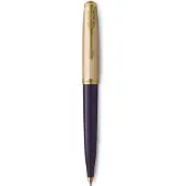 Parker 51 balpen | pruimkleurige hars met gouden detail | medium punt en zwarte inkt | met Geschenkdoos