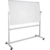 Franken Verrijdbaar whiteboard U-Act! Line, liggend formaat, aan 2 zijden te gebruiken, wit geëmailleerd staal & aluminium, magnetisch, opbergstrip, B 2200 x H 1930 mm