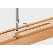 Festool HW S8 D8/20 groeffrees 8 x 20 x 55 x 8 mm ( 490957 ) voor bovenfrees OF 900, OF 1000, OF 1010, OF 1010 R, OF 1400, OF 2000, OF 2200