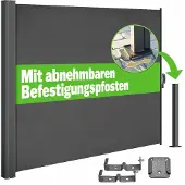 Casaria Windscherm Nosara Antraciet 180x300cm Uittrekbaar