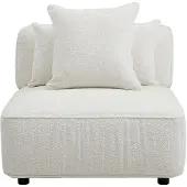 Vente-unique Fauteuil in gebroken wit boucléstof LELACO
