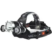 INF Waterdichte hoofdlamp met 3 oplaadbare LED's
