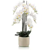 Emerald - Kunstplant in pot Phalaenopsis wit 100cm - Kunstplant voor binnen
