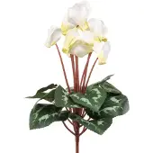 Emerald - Kunstplant Cyclamen wit/groen 30cm - Kunstplant voor binnen