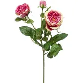 Emerald - Kunstbloem Roos 58cm roze/paars - Kunstplant voor binnen
