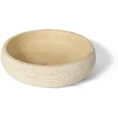 Luca Opzetwastafel stone 42x42x13.5 cm buitenkant gebeiteld natuursteen travertin