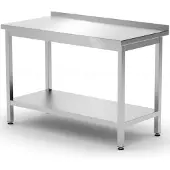 Hendi Wandgemonteerde werkbladtafel met plank aan de rand Budget Line STAAL 1000 x 600 x 850 mm - 817278