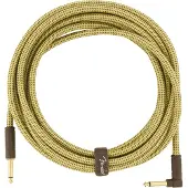 Fender DELUXE INSTRUMENT CABLE STRAIGHT/ANGLE 18.6' TWEED