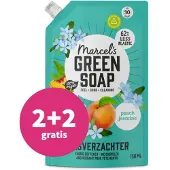 Marcel's Green Soap 2+2 Gratis: Wasverzachter Peach & Jasmine Navulling 750 Ml