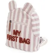 Childhome Kinderrugzak My First Bag strepen nude/terracotta