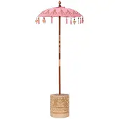 vidaXL Balinese parasol met basis Roze 95 x 95 x 260 cm Katoen