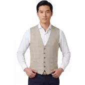Zuitable Gilet beige zomer katoen