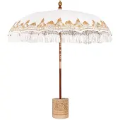 vidaXL Balinese parasol met basis Crèmekleurig Ø 210-220 cm