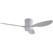 LUCANDE LED plafondventilator Kayu, wit, DC, stil, Ø 132 cm Kayu, wit / opaal, Woon-/ Eetkamer, Kunststof, Modern