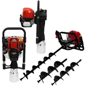 MonsterShop Grondboor paalrammerset - 3 PK grondboor - 37,7 cc paalrammer - 3 boren
