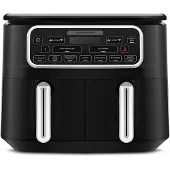 Karaca Air Pro Cook Duo XXXL Airfryer 8L – Dubbele Lade – 1700W – 2×4L – Zwart/Chroom – Gezond Frituren
