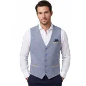 A Fish Named Fred gemeleerd gilet blauw normale fit