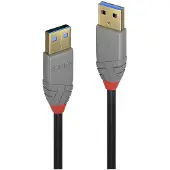 Lindy Anthra Line - Câble USB - USB type A (M) pour USB type A (M) - USB 3.0 - 3 m - rond - noir