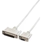 Roline Premium seriële RS232 printerkabel 9-pins SUB-D (v) - 25-pins SUB-D (m) / gegoten connectoren - 3 meter