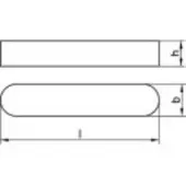 Toolcraft 138793 Inlegspieën DIN 6885 Staal 10 stuk(s)