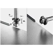 Festool 499798 Afrondfrees Lengte 47 mm Afmeting, Ø 20 mm Werklengte 2.20 mm Schachtdiameter 8 mm