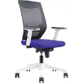 Rocada Ergoline 908W-3, Beklede zitting, Netrugleuning, Blauw, Zwart, Wit, Textiel, Schuim, Mesh, Technopolymeer