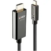 Lindy 43315 USB-C-displaykabel USB-C Aansluitkabel USB-C stekker, HDMI-A-stekker 5.00 m Zwart 4K UHD