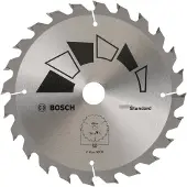 Bosch 2609256B55 Standard Lame De Scie Circulaire 24 Dents Carbure Diamètre 165 Mm Alésage/Alésage Avec Bague De Réduction 20/16