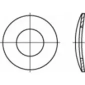 Toolcraft 105894 Veerschijf Binnendiameter: 15 mm DIN 137 Verenstaal 100 stuk(s)