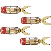 OEHLBACH 3023 Luidsprekerconnector Stekker, recht Goud 4 stuk(s) Piece