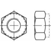 Toolcraft TO-5440254 Zeskantmoeren M24 Staal Galvanisch verzinkt 25 stuk(s)