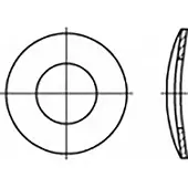 Toolcraft TO-6854463 Veerschijf Binnendiameter: 7 mm DIN 137 Verenstaal 1000 stuk(s)