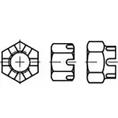Toolcraft TO-6861159 Kroonmoeren M6 DIN 935 Staal 500 stuk(s)